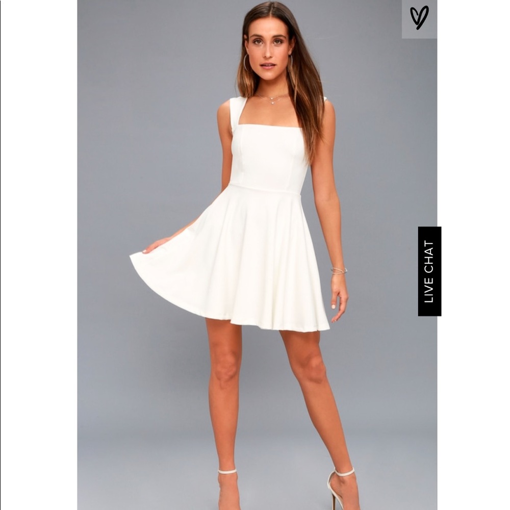 Royal court white skater dress